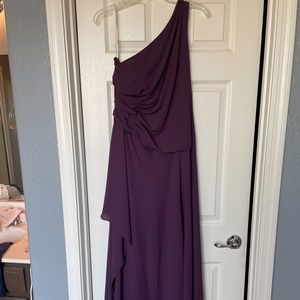 Gown, plum color, David’s Bridal 14